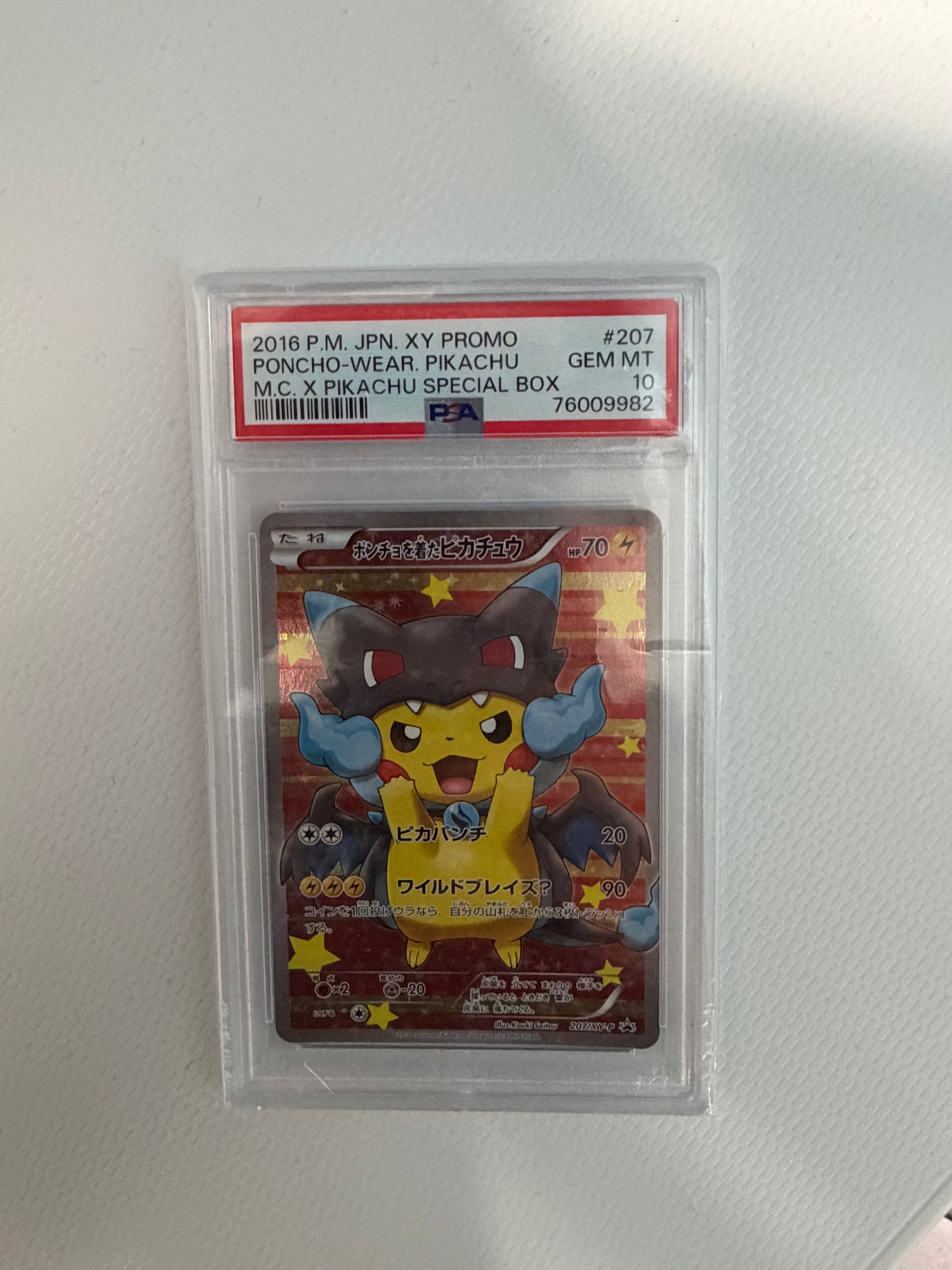 PSA 10 Mega Charizard Y Special Box Japanese Poncho Wearing Pikachu #208XYP